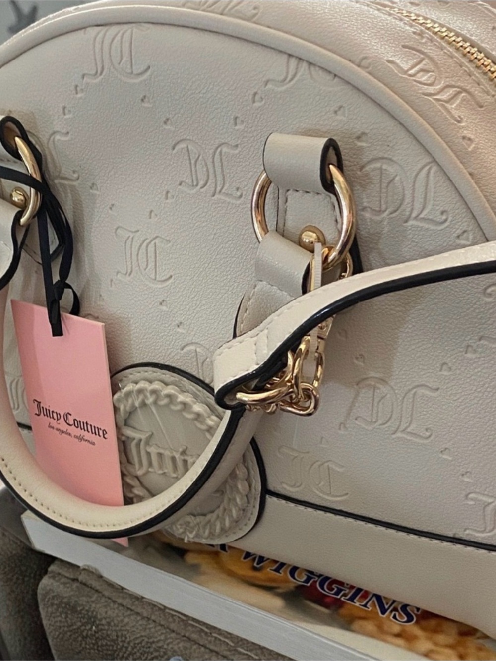 Juicy Couture Cream Embossed Dome Satchel-NWT Retail $89 - Picture 8 of 8